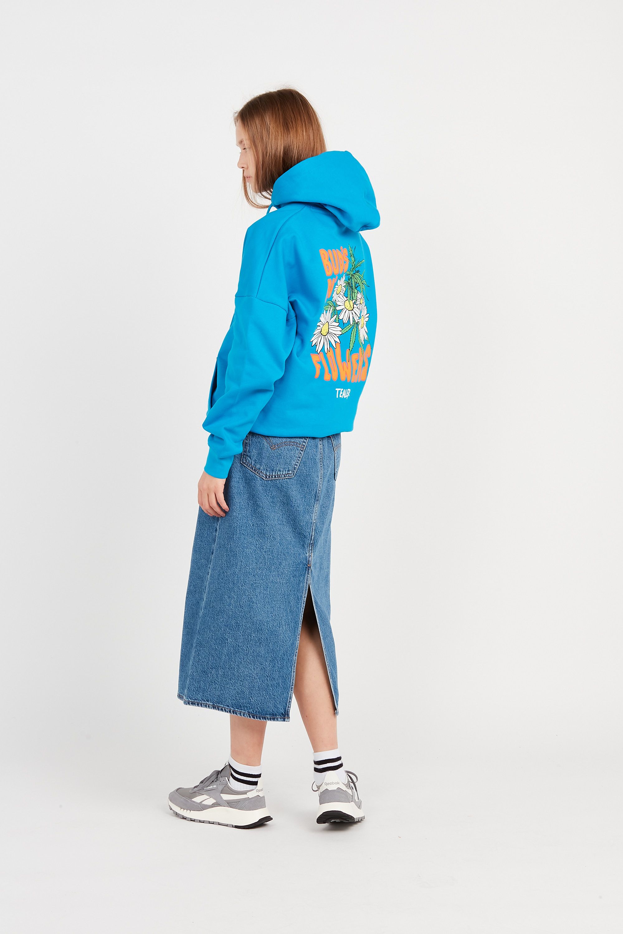 TEALER Hoodie  HD BUDS N FLOWERS Bleu