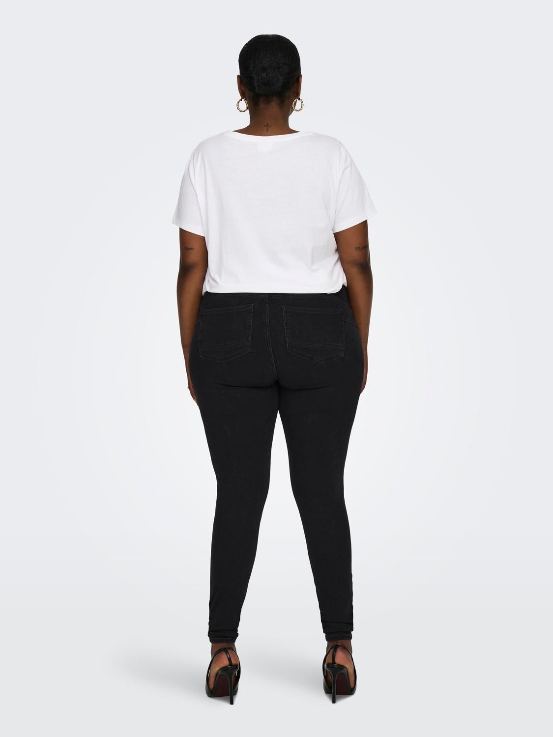 CARPOWER Mittlere Taille Skinny Fit Jeans Black Denim