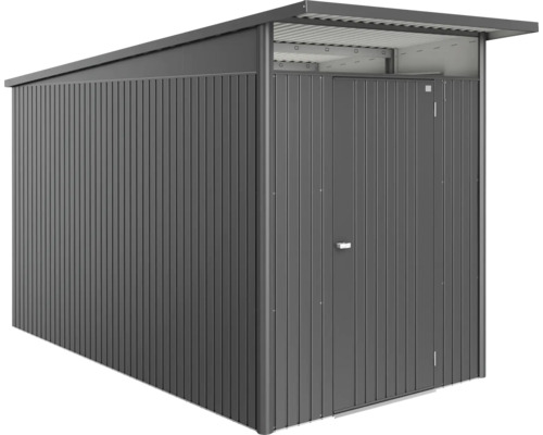 Biohort AvantGarde Eco A4 tuinhuis, standaard deur, 180 x 380 cm, donkergrijs metallic
