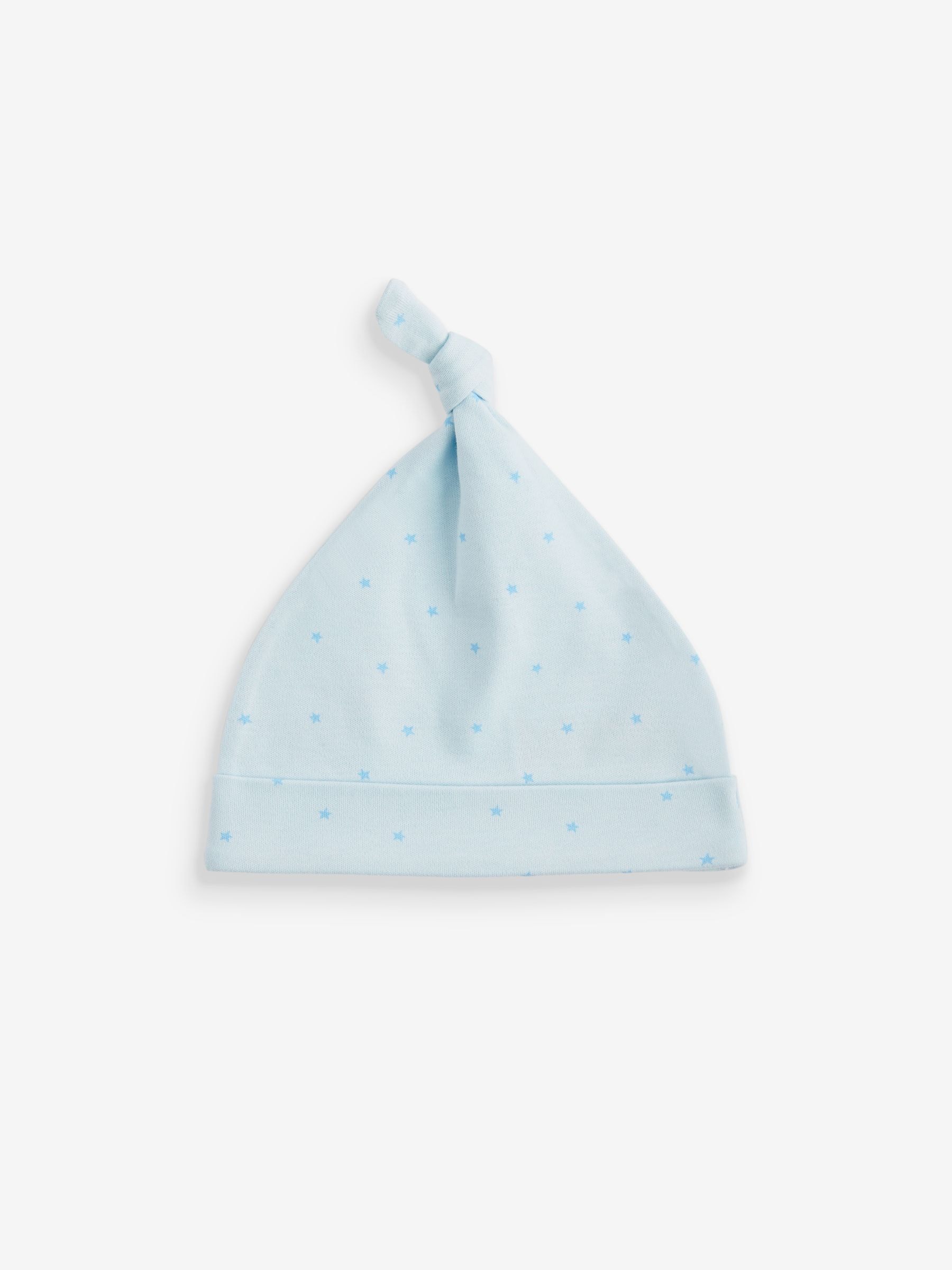 Blauw/wit met berenprint - Verpakking van 3 Baby Hoeden met Stropdas bovenkant van 100% katoen (0-12mnd)