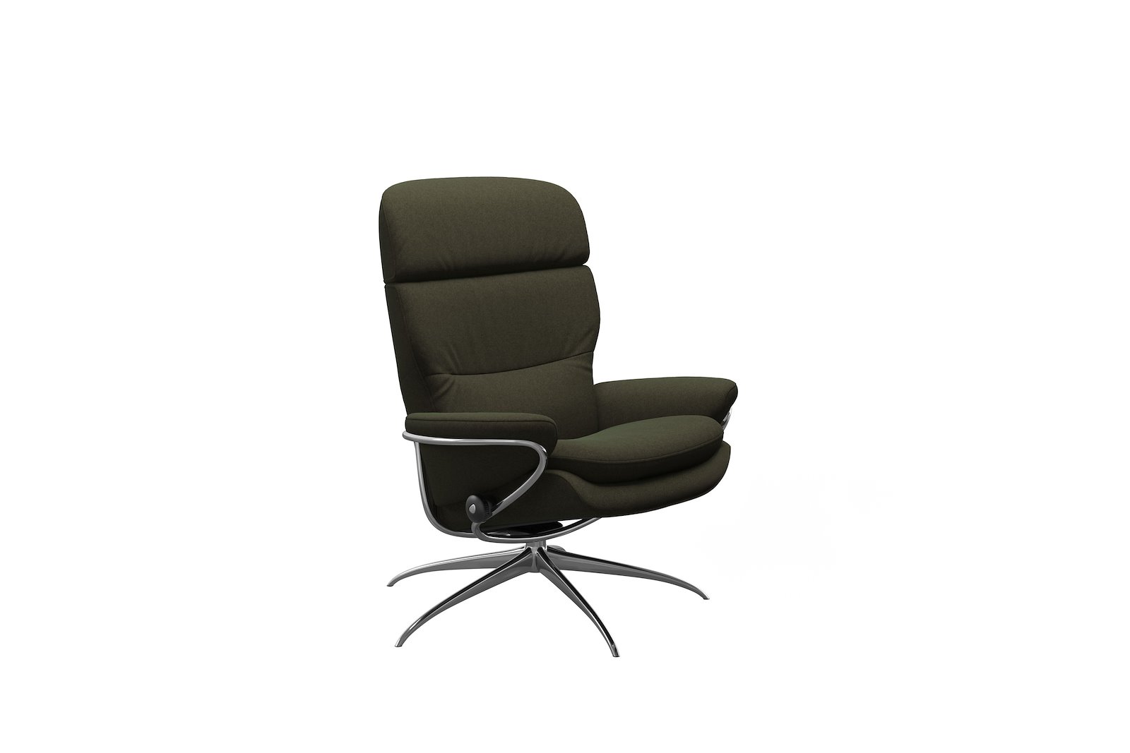 Rome lenestol Tekstil Calido Green - Star - Chrome