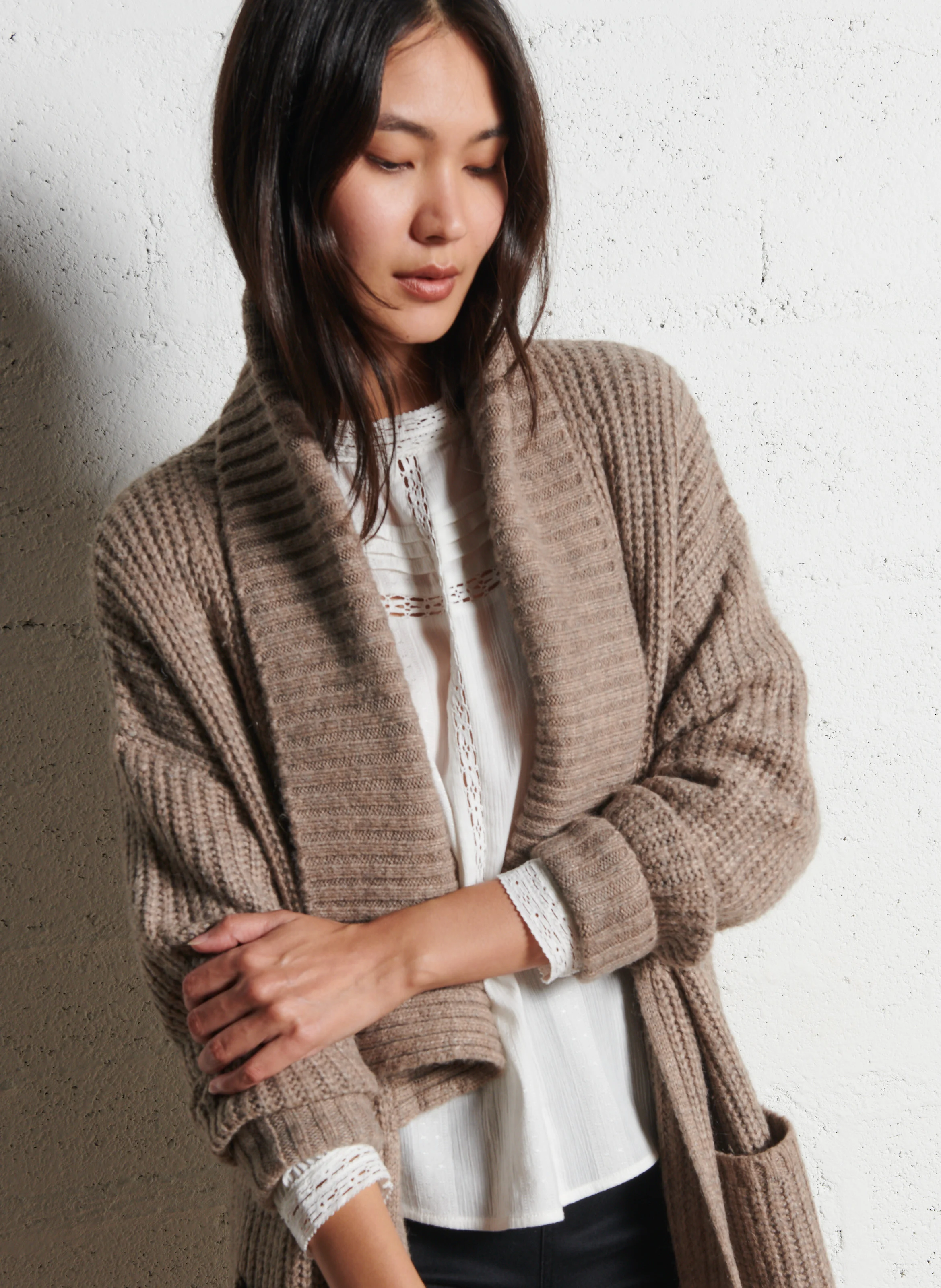Cardigan long | Beige