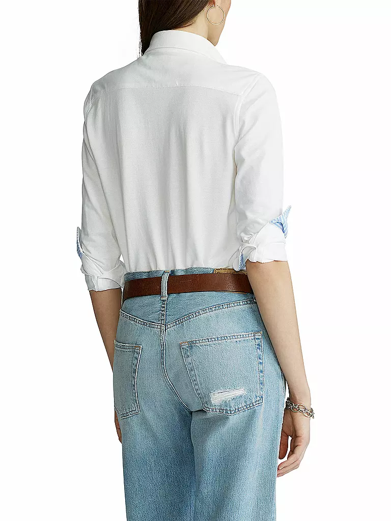 POLO RALPH LAUREN Bluse Skinny Fit HEIDI weiss