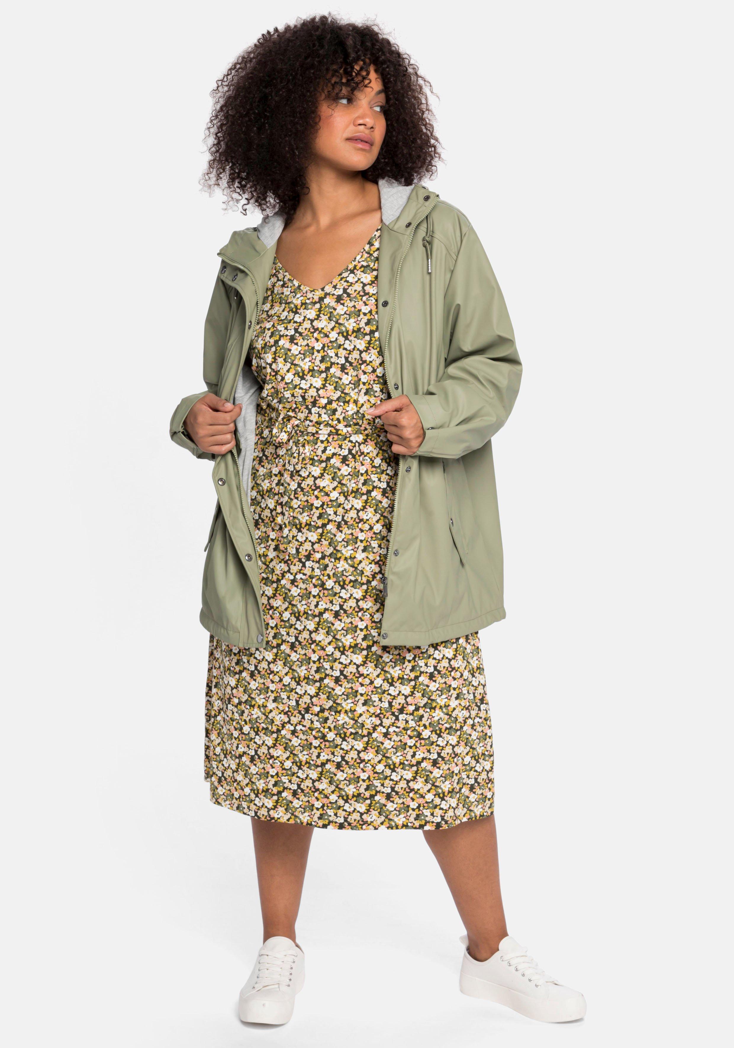 Regenjacke mit Jerseyfutter, hinten länger als vorn