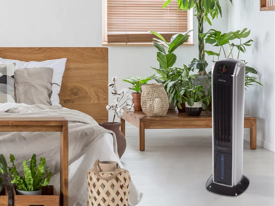 Rafraichisseur d'air par évaporation à débit élevé avec ioniseur
