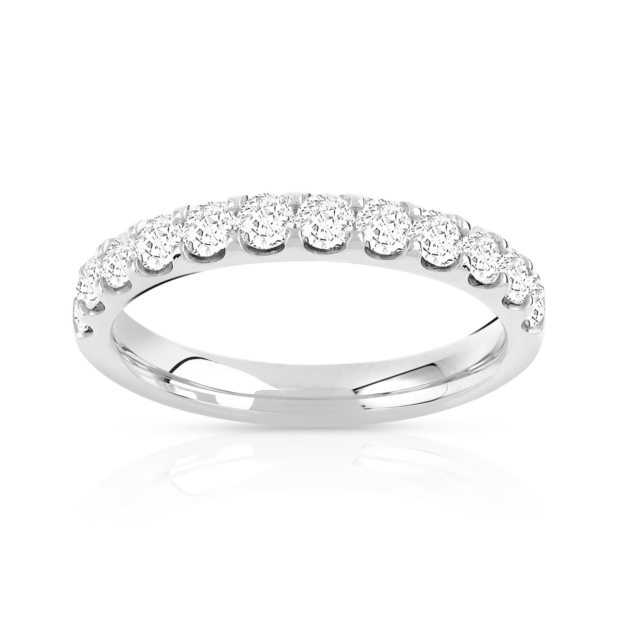 Alliance demi-tour or 750 blanc diamant