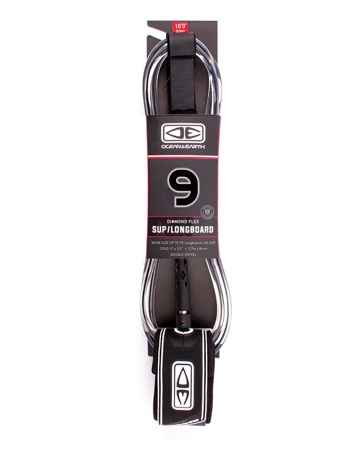 Ocean and earth Leash 9' Longboard / SUP Regular Black
