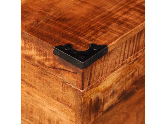 Coffre de rangement cubique Bois de manguier brut