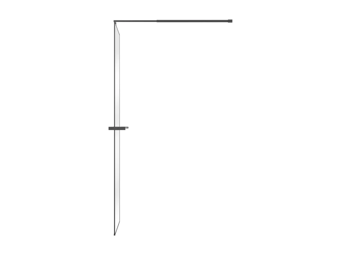 Paroi de douche à l'italienne avec porte-serviette et étagère - 120 x 200 cm - Noir mat - BONPERO