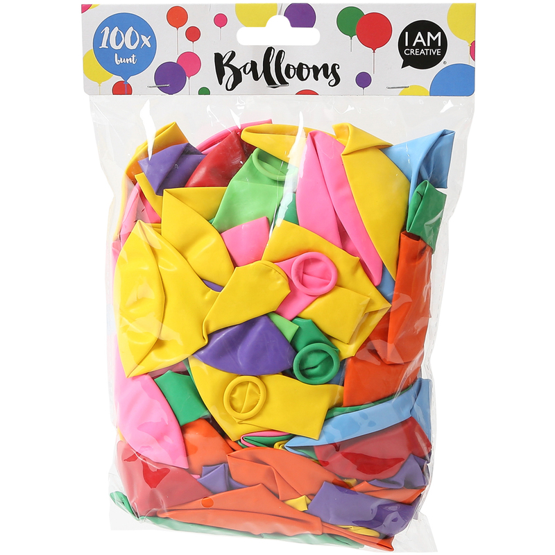 I AM CREATIVE Luftballons, assortiert, 100 Stück