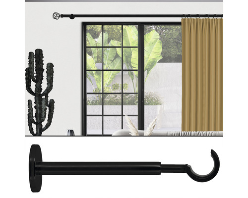Uitschuifbare enkelsporige beugel voor Premium & Loft Black Line, matzwart, Ø 20/28 mm, lengte 19,5-30 cm, 1 st.
