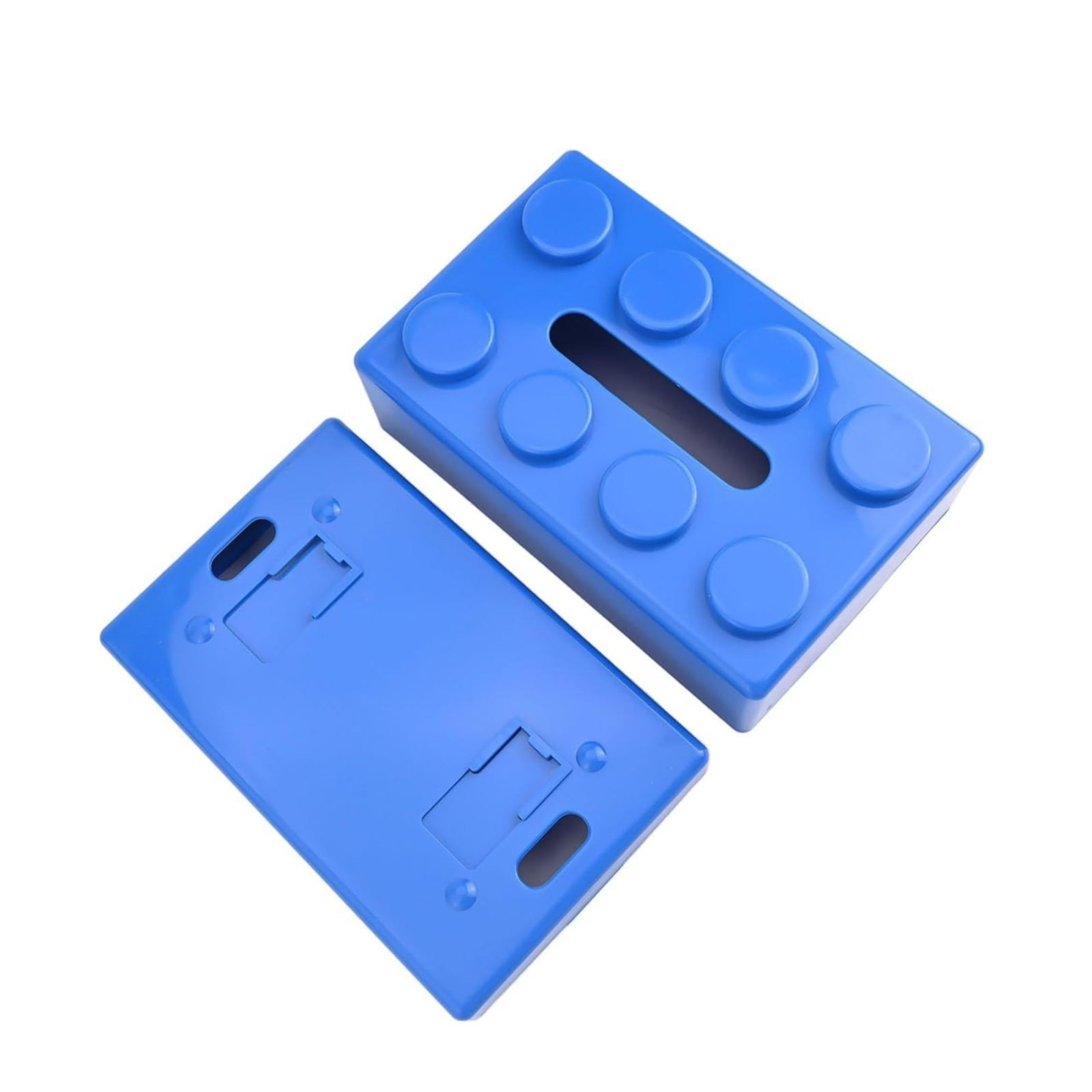 (20x8cm) Klemmbaustein Taschentuch Spender Nastuch Dispenser Kosmetik Tuch Aufbewahrungs Box mit Selbstklebender Wand Halterung - Blau