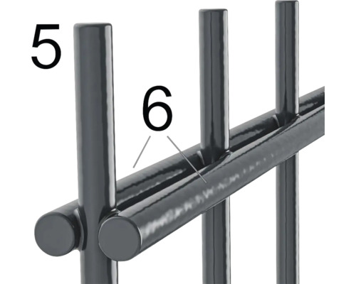 Dubbele staafmat 6/5/6 251 x 83 cm RAL 7016 antraciet