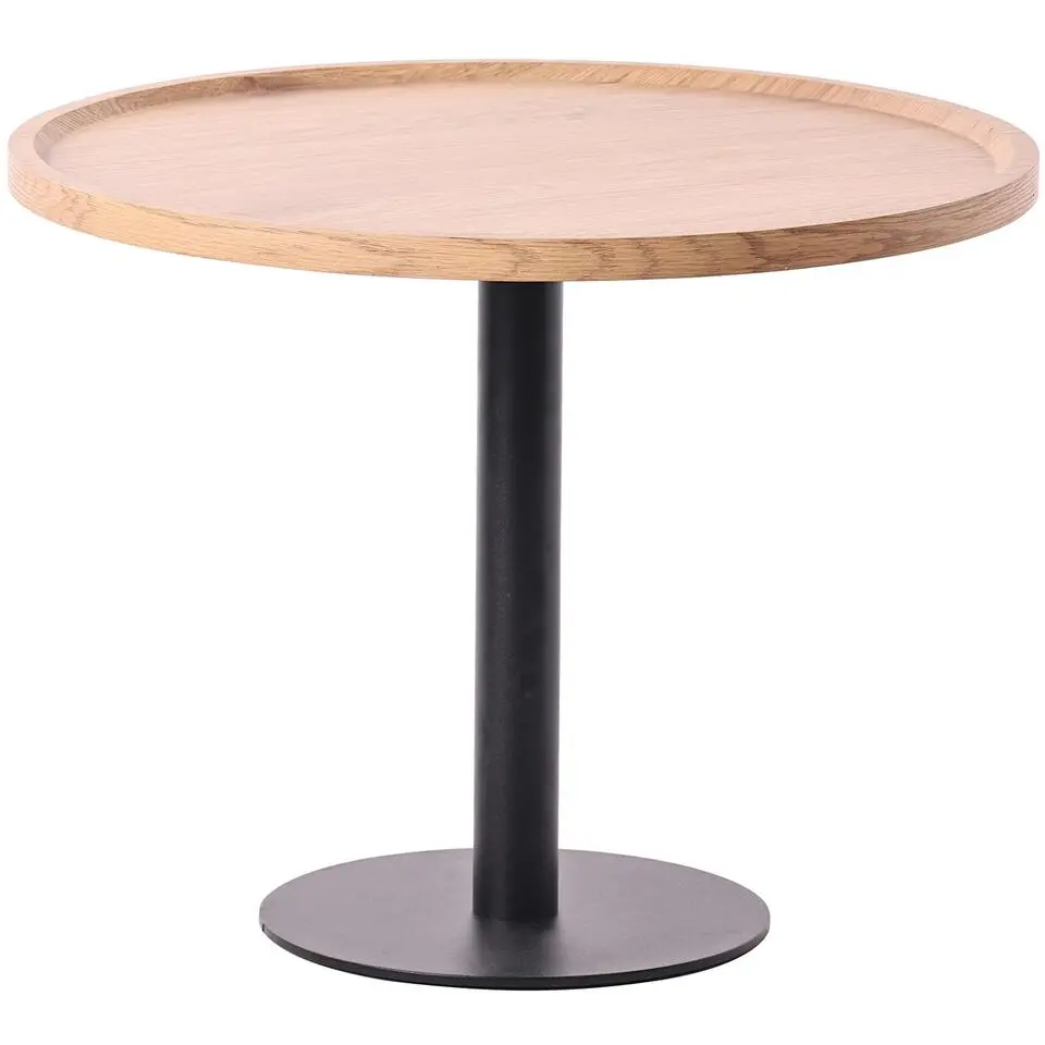 CLP Set van 2 Bijzettafel Aspen mat zwart Frame - Hout - natura