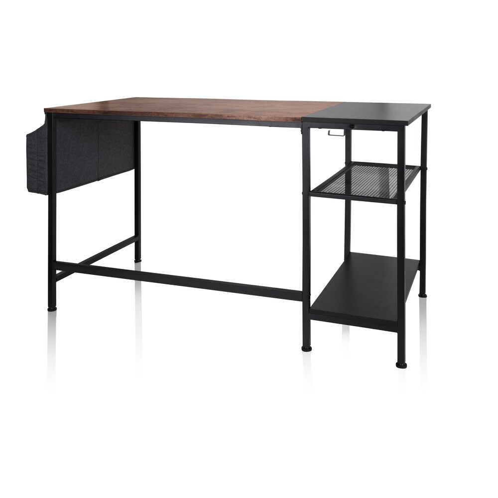 Schreibtisch WORKSPACE H I Melaminharzbeschichtete Spanplatte, Gestell pulverbeschichteter Stahl hjh OFFICE