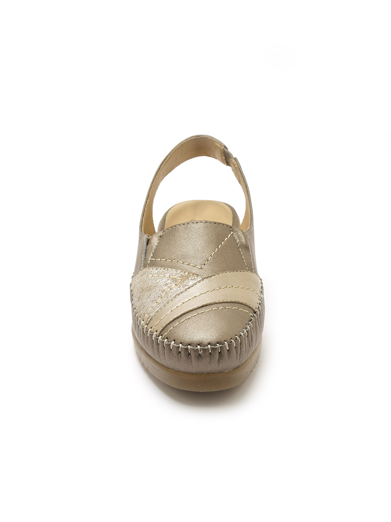 Sandales élastiquées tout cuir