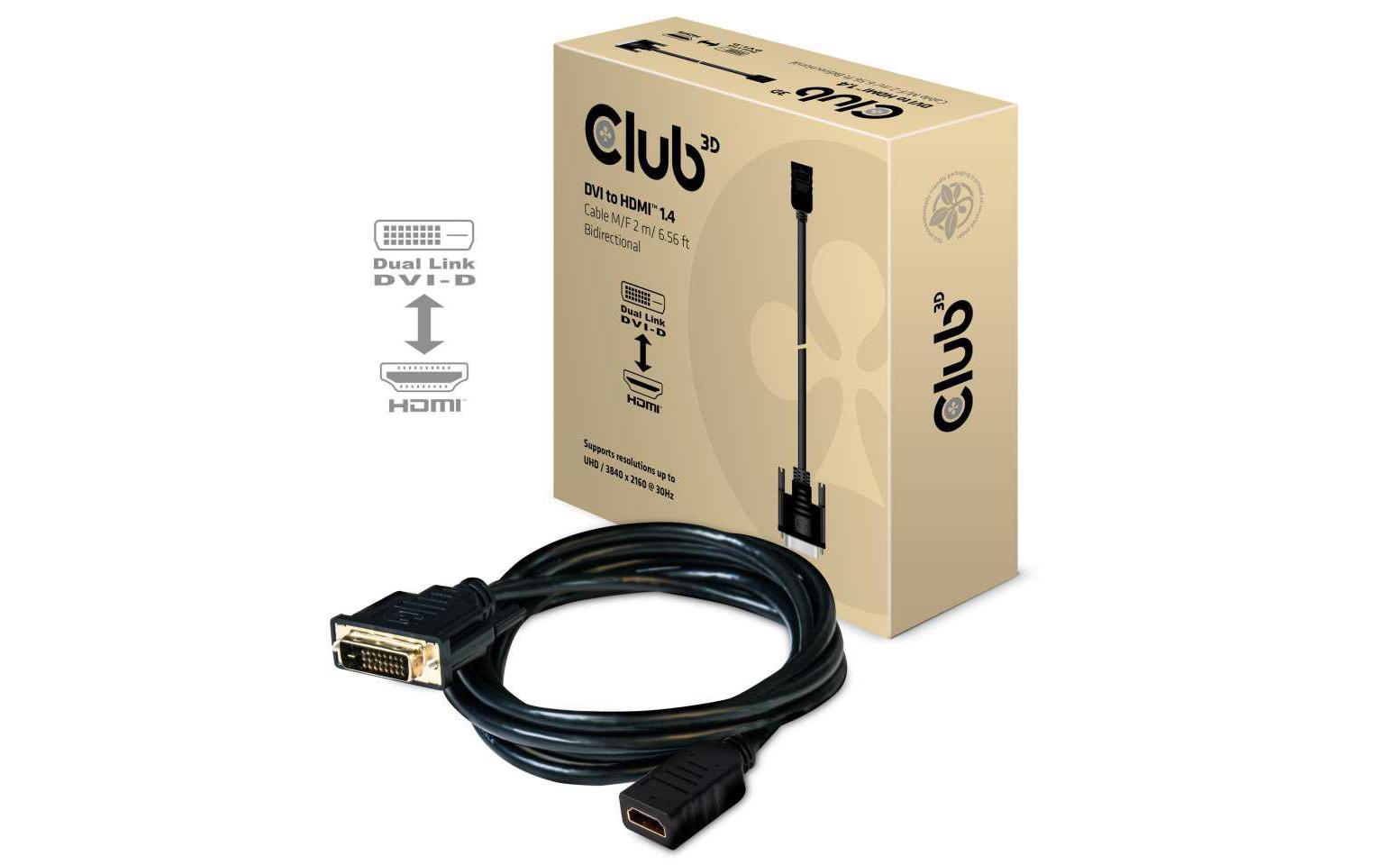 Kabel DVI-D - HDMI 1.4, 2 m, BidirektionalBidirektionales DVI auf HDMI Kabel