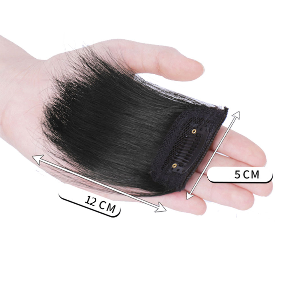(12cm) Kunsthaar Extensions Clip-In Fransen Haarverlängerung - Dunkelbraun