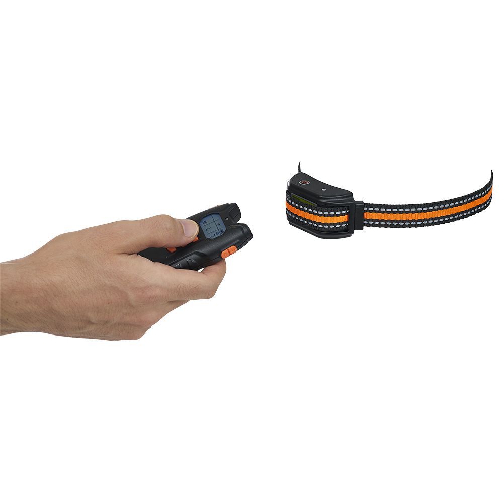 Collier de dressage étanche sonore vibration noir et orange pour chien