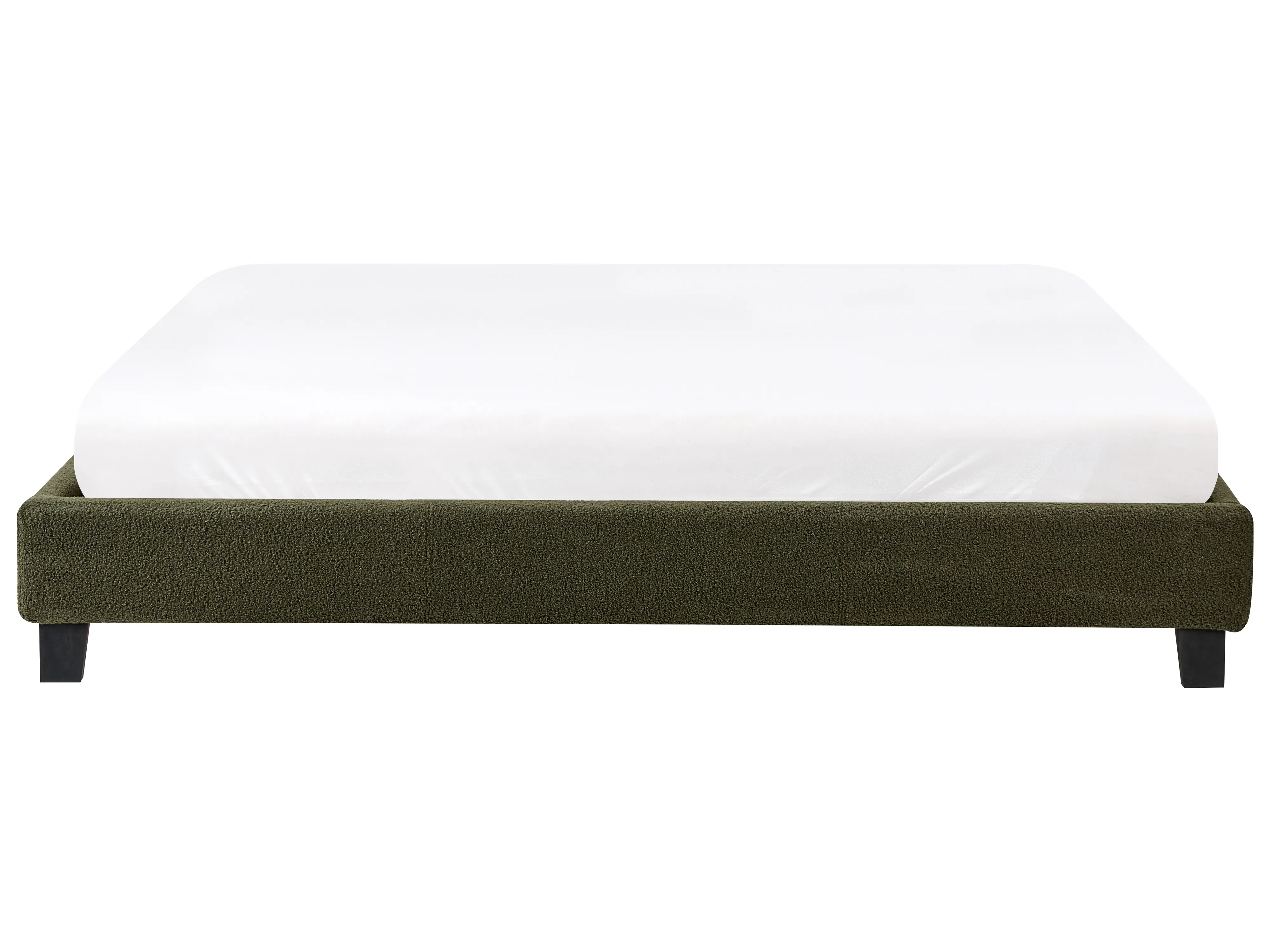 Bed zonder hoofdbord Bouclé ROANNE 180 x 200 cm Donkergroen