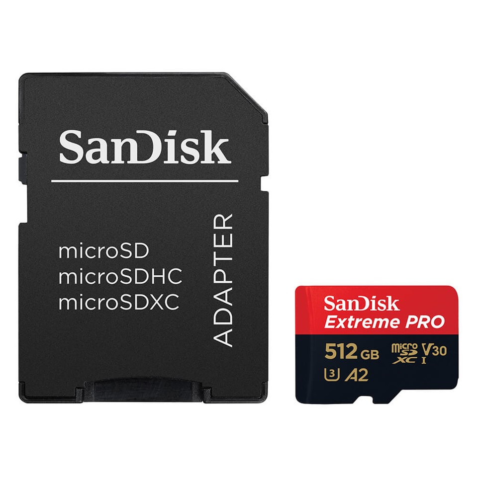 SANDISK - MicroSDXC Extreme Pro 512GB 200MB/s A2 C10 V30 UHS-I