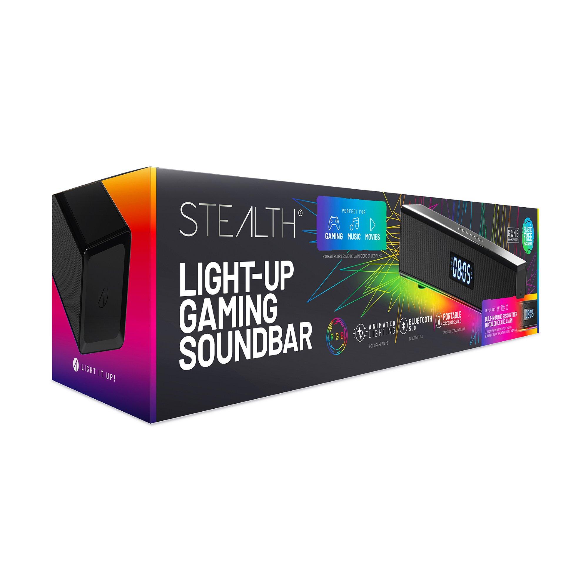 Stealth GAME LED Light Up Rechargeable Portable Soundbar for Gaming Music and Movies