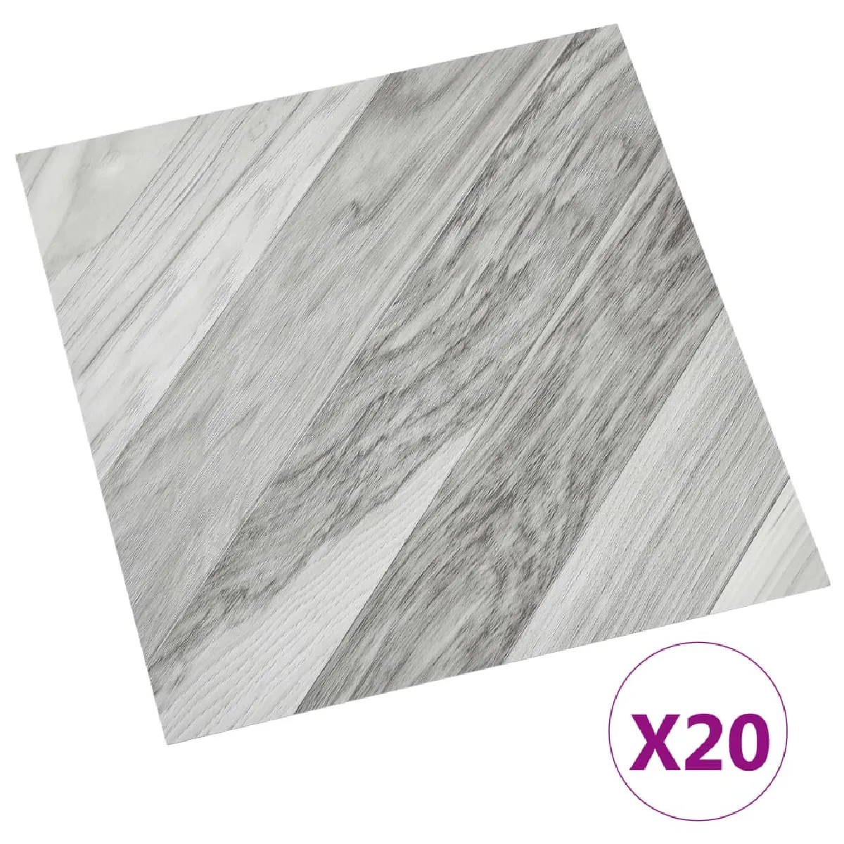 vidaXL Dalles de plancher PVC autoadhésif gris rayé