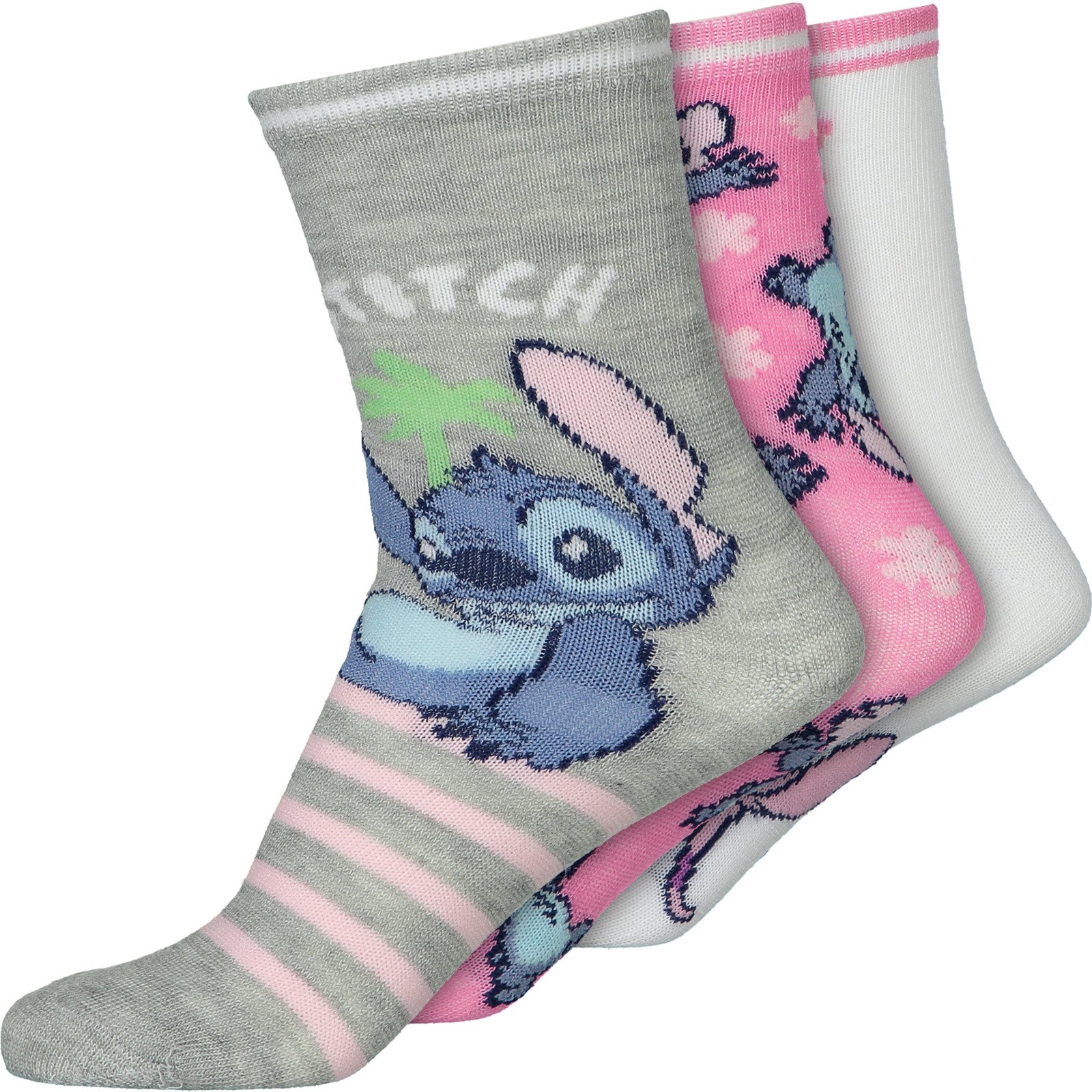 Kinder-Socken Stitch, 3 Paar 36-39, violett