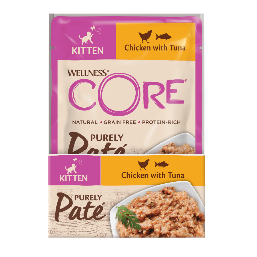 Sachê de 85g de Patê de Frango Wellness Core para gatinhos