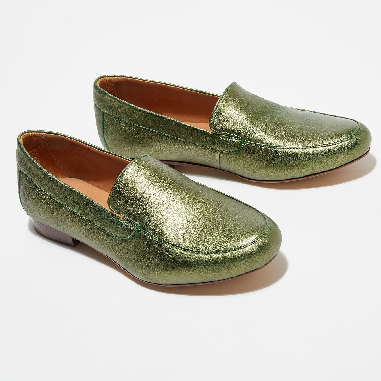 Quartier Latin Mocassins en Cuir Love irisés kaki