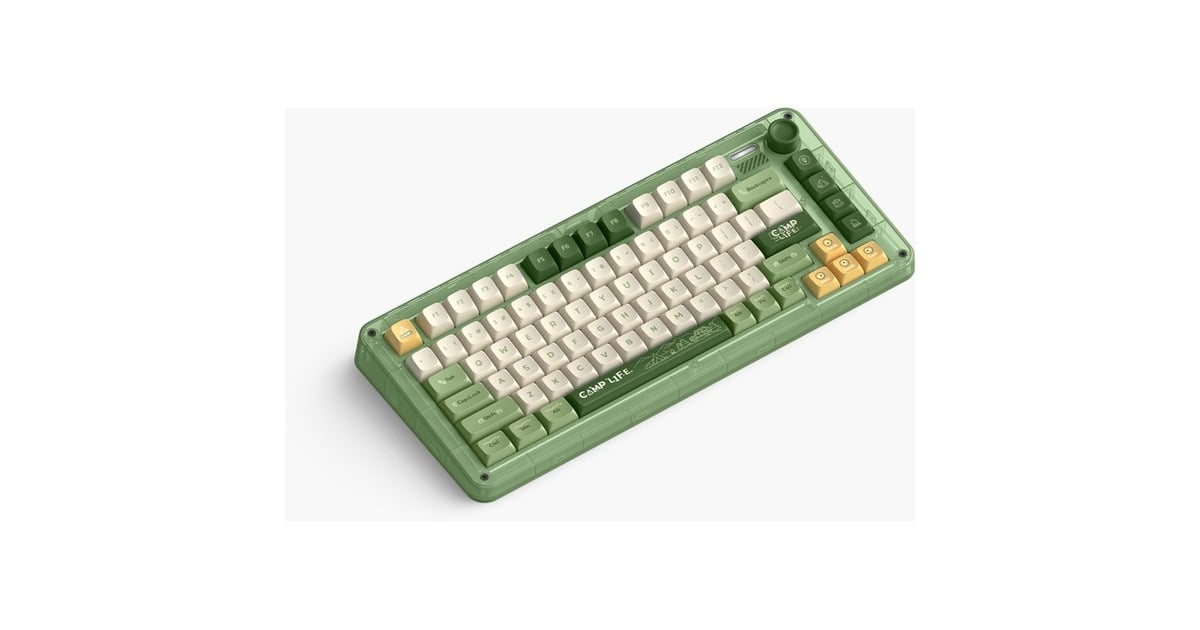 IqunixZX75 Camping Wireless Mechanical Keyboard, gaming toetsenbord  (Groen/oranje, US lay-out, Cherry MX Brown, RGB leds, 75%, Hot-swappable, Double-shot PBT, 2.4GHz | Bluetooth 5.1 | USB-C)