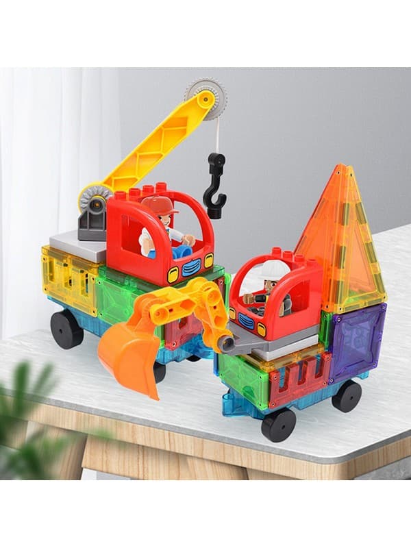 Magnetic Tiles Byggeplass, 65 deler