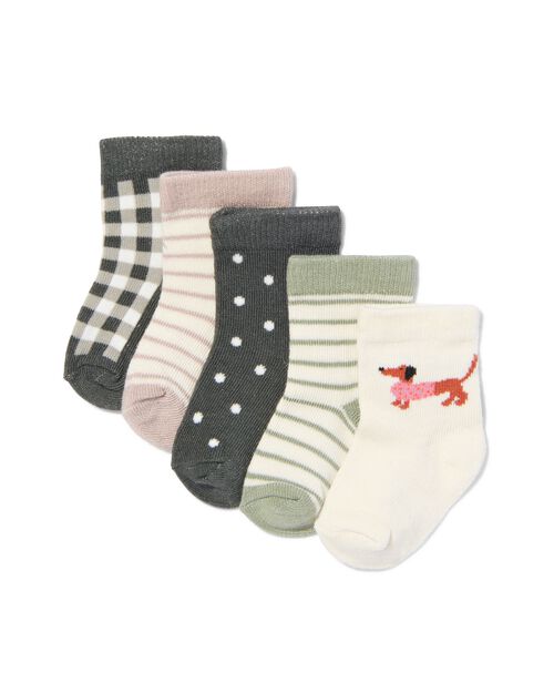 5 paires de chaussettes bébé avec bambou blanc cassé