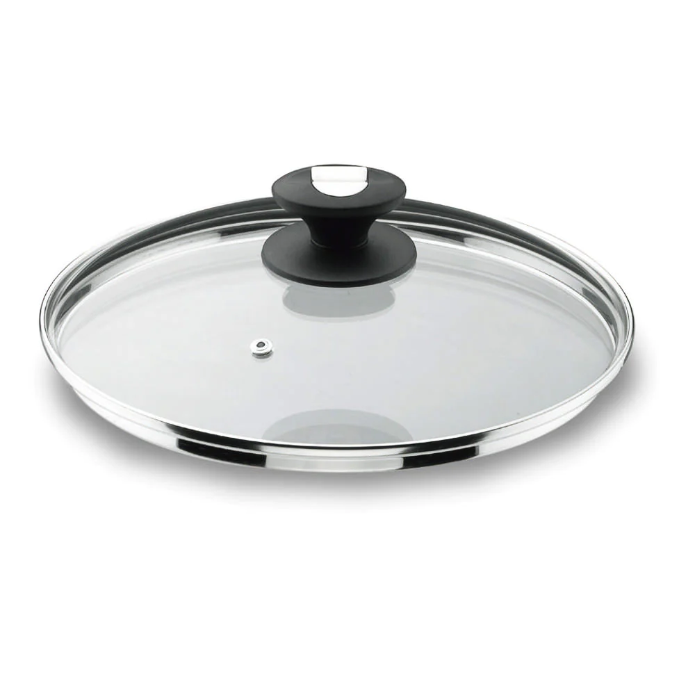 Couvercle en verre bord inox 14 cm Lacor