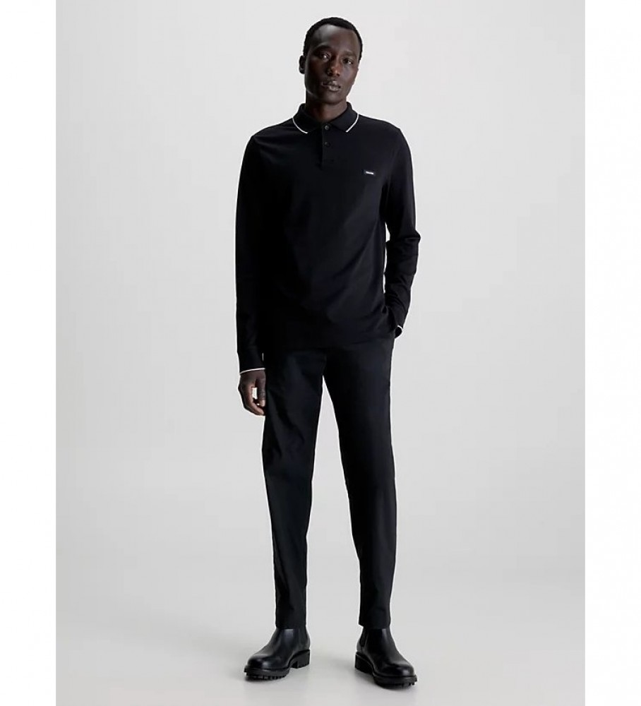 Polo Calvin Klein Stretch Piqué com detalhes pretos