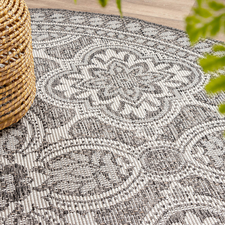 Rond Buitenkleed - Summer Oriental Grijs