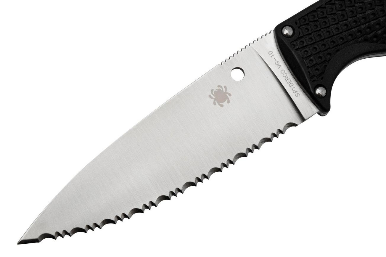 Spyderco FB31SBK2, Enuff 2, Leaf Shape, Serrated SpyderEdge, vaststaand mes