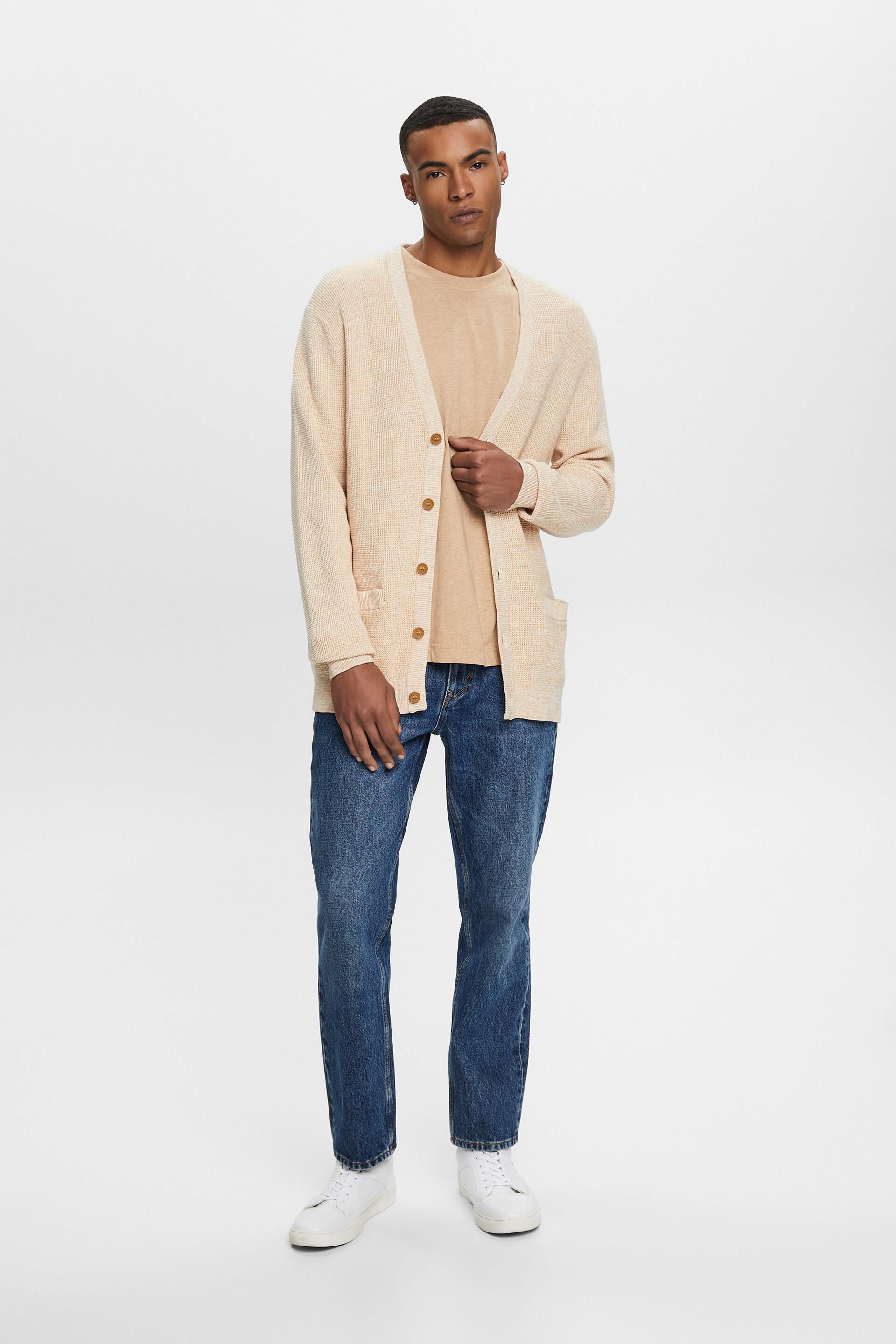 Cardigan à encolure en V, 100 % coton