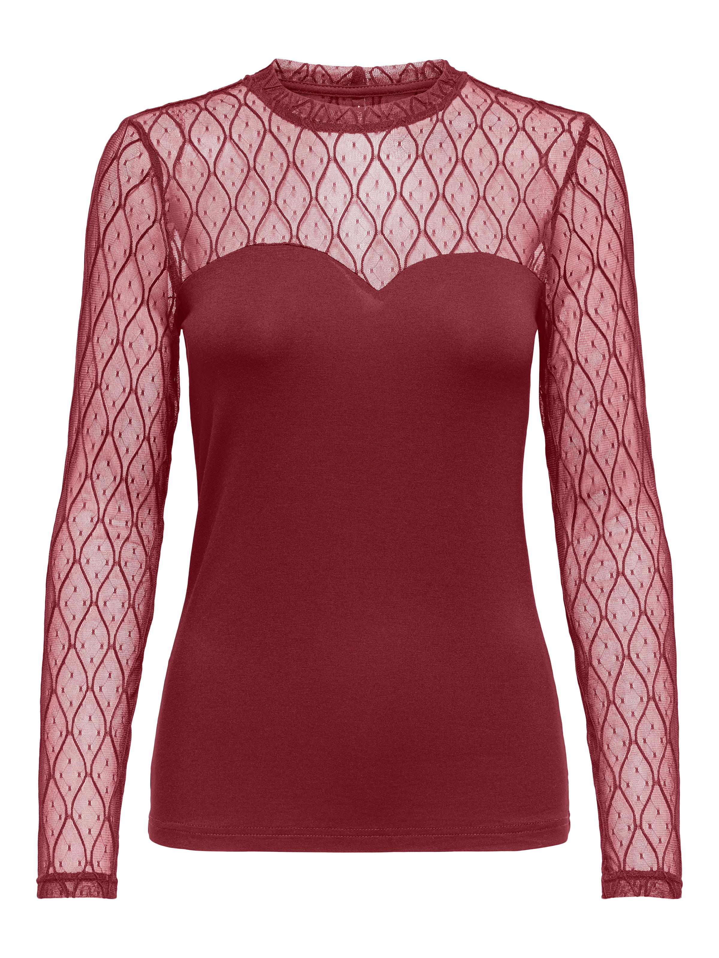 ONLY Spitzenshirt »ONLSALINA L/S LACE MIX TOP JRS«