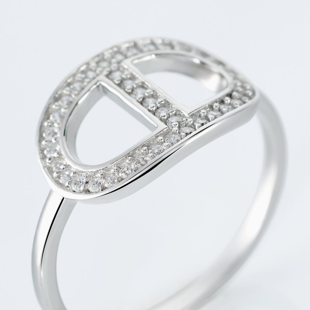 Bague Argent Blanc Caprina Oxydes De Zirconium