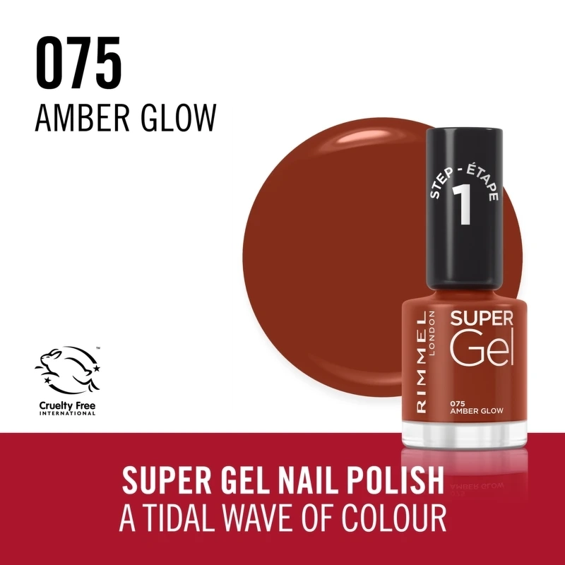 RIMMEL Super Gel Nail Polish 12 ml - 075 Amber Glow