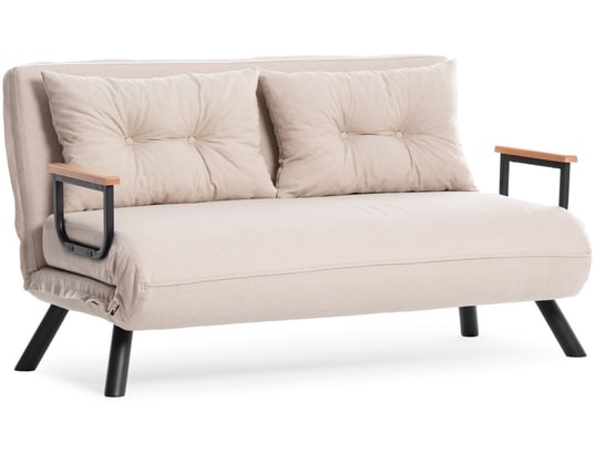 CONCEPT1 - Canapé lit Sando v2 2 places crème 133 x 78 x h78