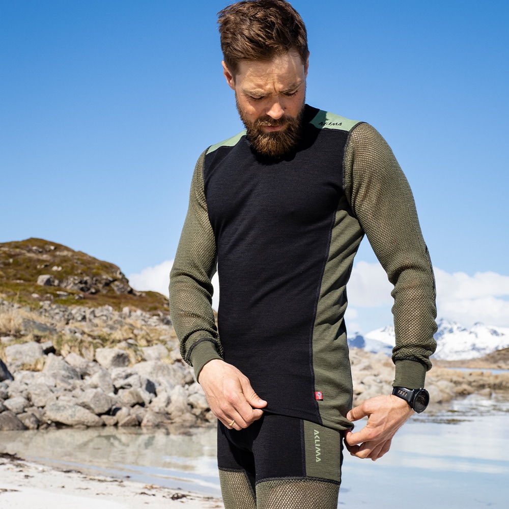 Aclima WoolNet Hybrid ullsett, herre<br>Deilig kombinasjon av WoolNet & WarmWool!