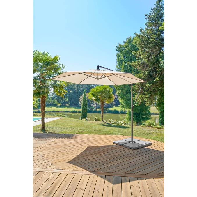 Parasol déporté rond MANOA Blé