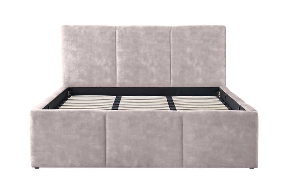 Modernes Boxbett ATELIER 180x200cm champagner beige Samt mit Lattenrost und Stauraum