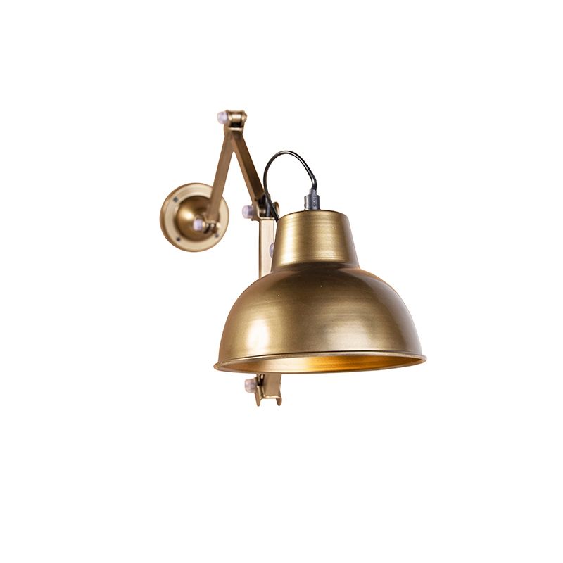 Industriële wandlamp messing verstelbaar - Avon