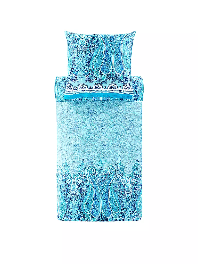 BASSETTI Satin Bettwäsche MERGELLINA 70x90cm/140x200cm Blau türkis