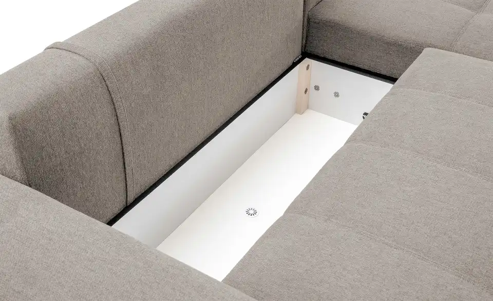 Ecksofa Arissa de Luxe Taupe rechts Webstoff