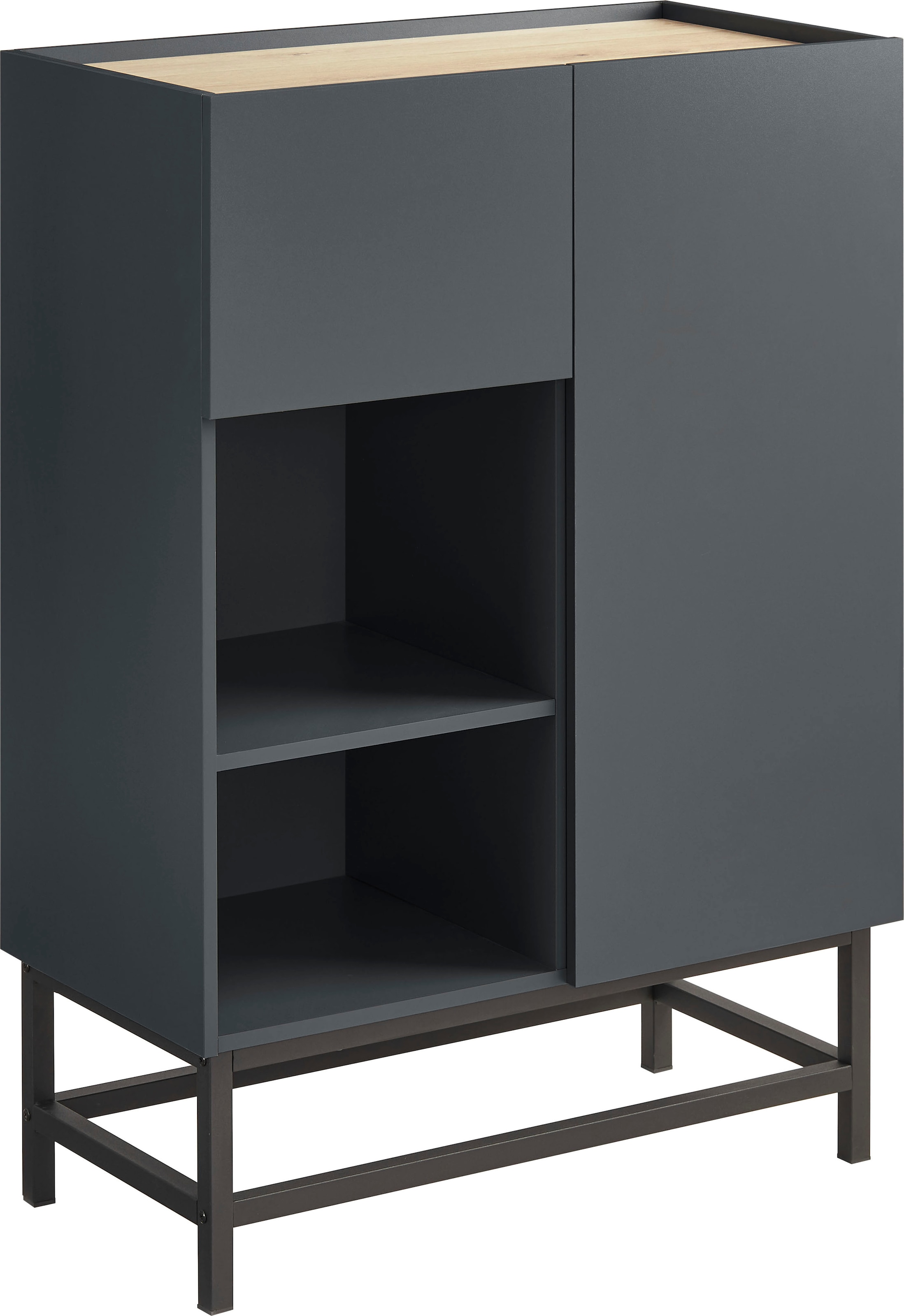 GOODproduct Highboard »Azly« pflegeleichte Melaminoberfläche, robustes Metallgestell, ABS-Kanten