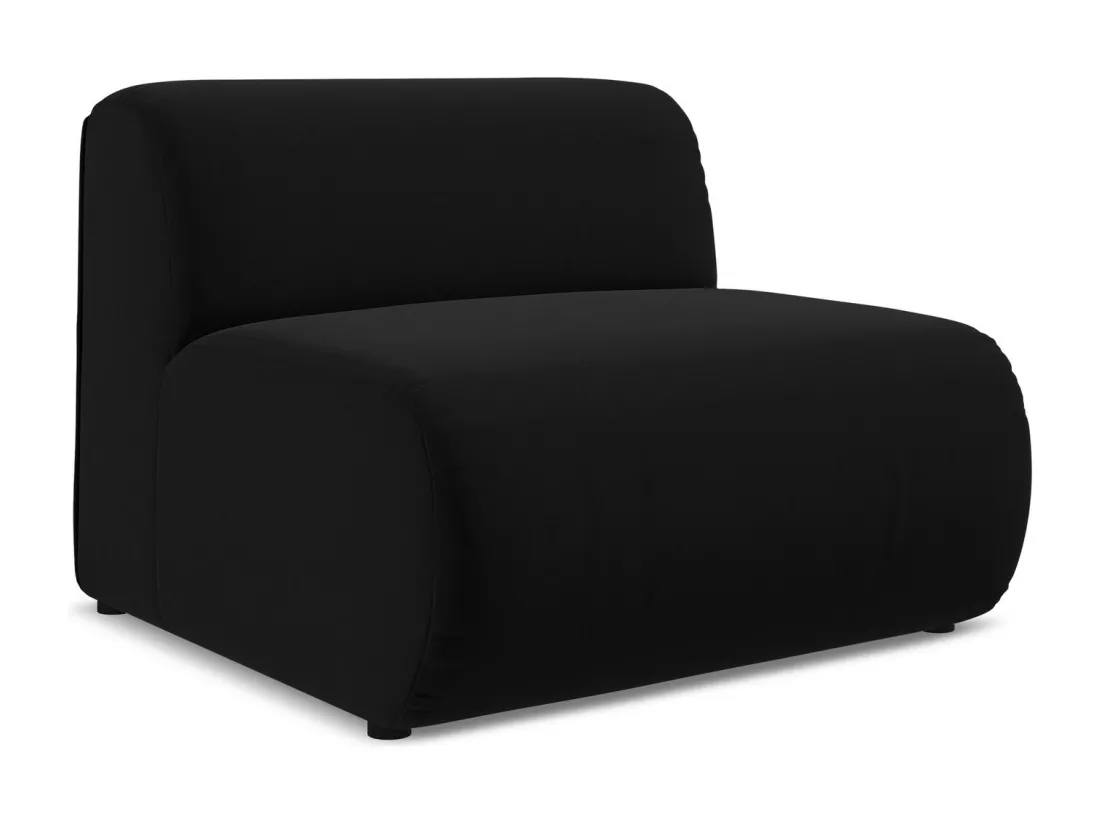 Fauteuil pour canapé modulable en velours - noir - EKAHI